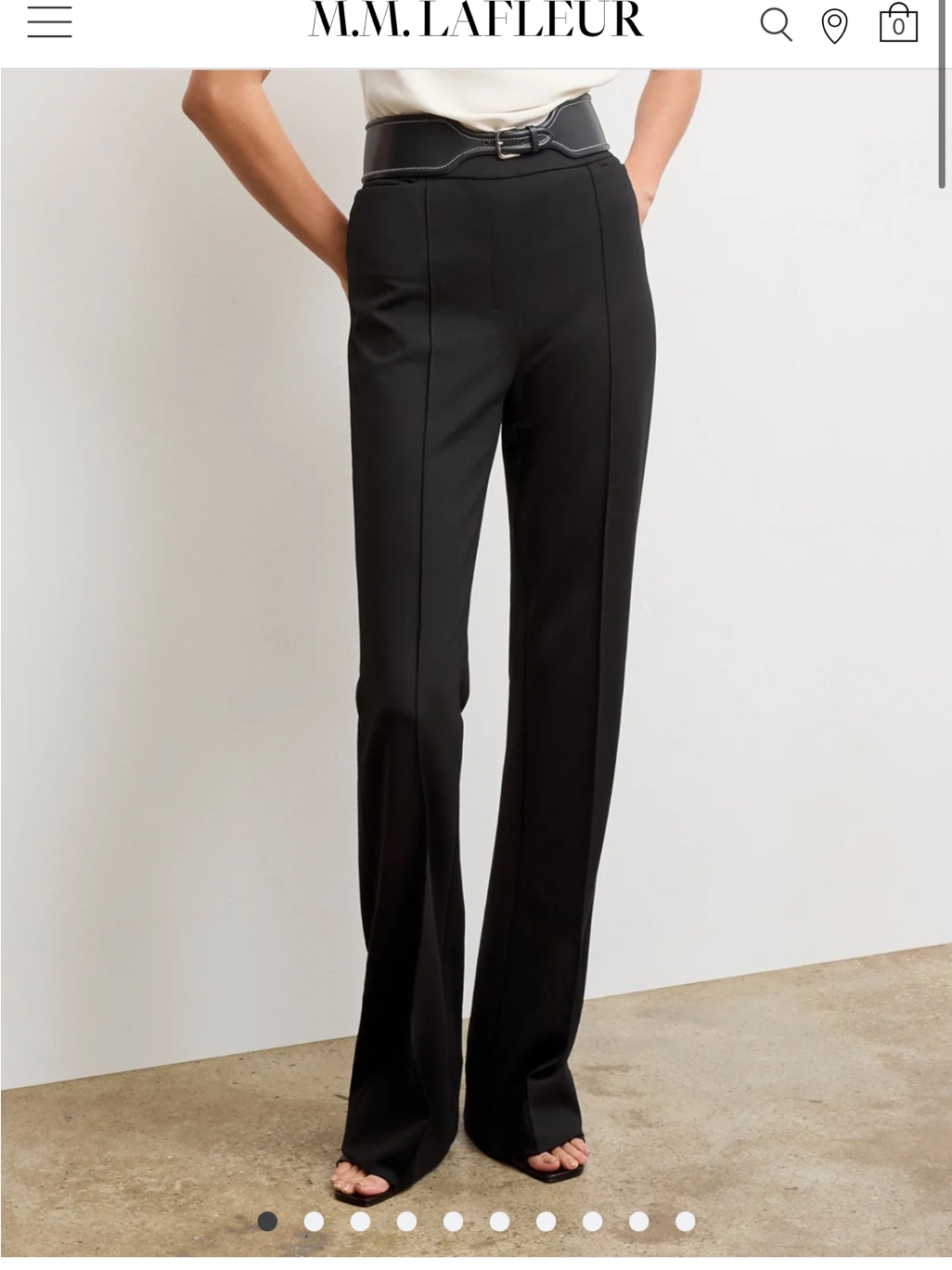 M.M. Lafleur Hart Butter Ponte Flare Leg Exposed Seam Black Minimalist Pants, 4